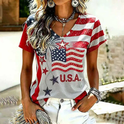Women's Independence Day Anniversary Casual T-shirt