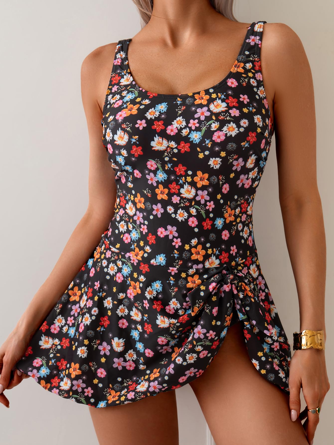 Women's One Piece Swimsuits Tummy Control Swim Dresses