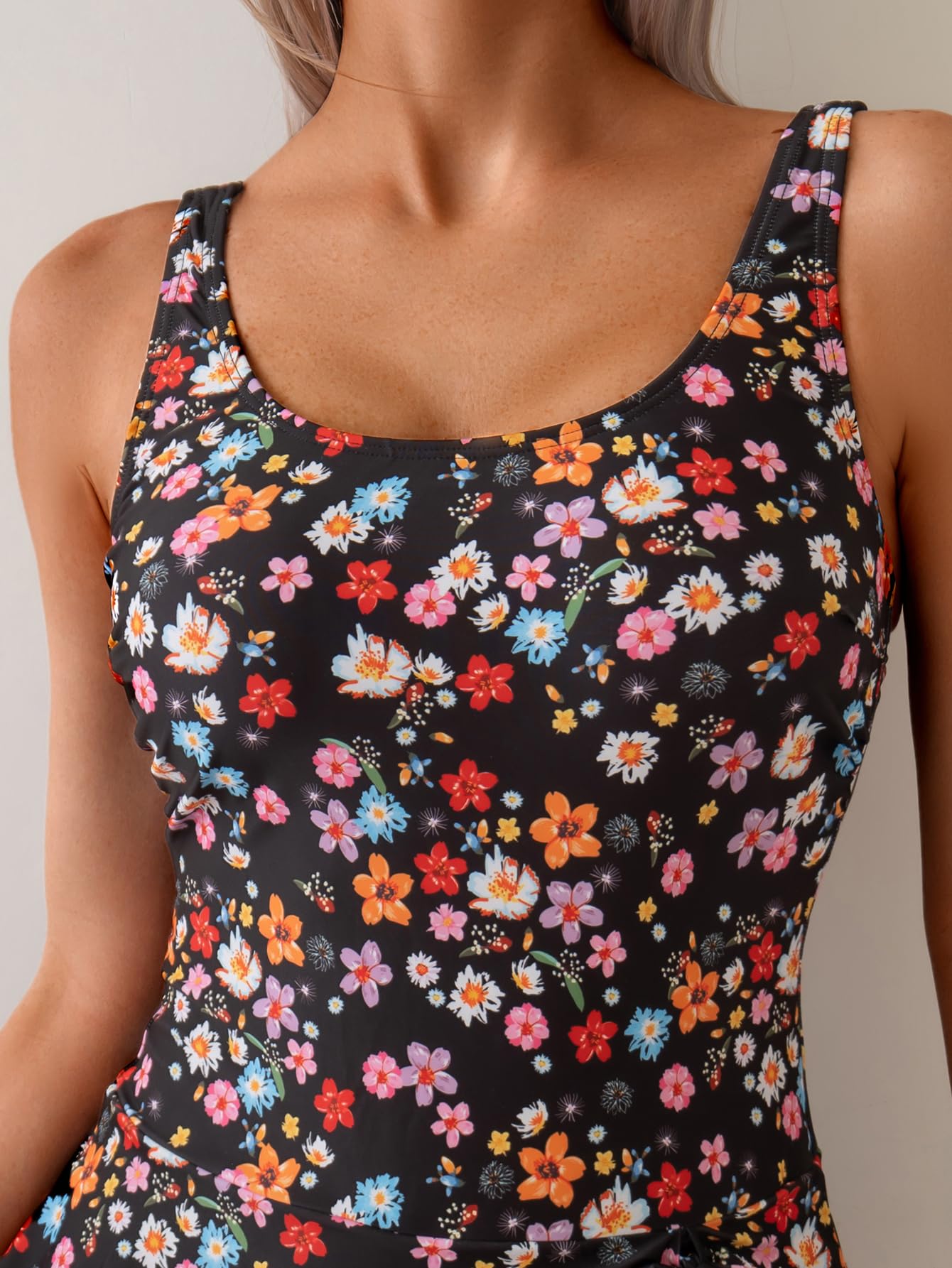 Women's One Piece Swimsuits Tummy Control Swim Dresses