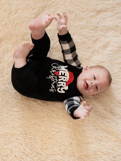 🌲🎁Family Christmas  Long-sleeve Black White Letters Pajamas