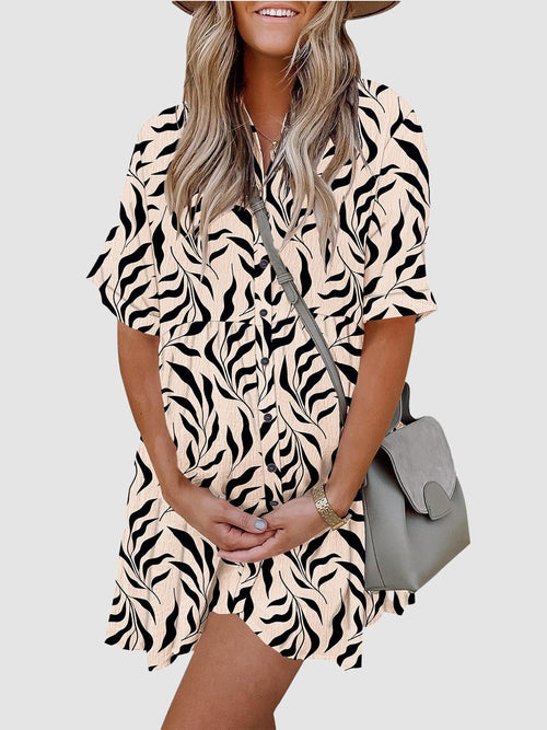 Women's Babydoll Button Down Mini Dress with Pockets