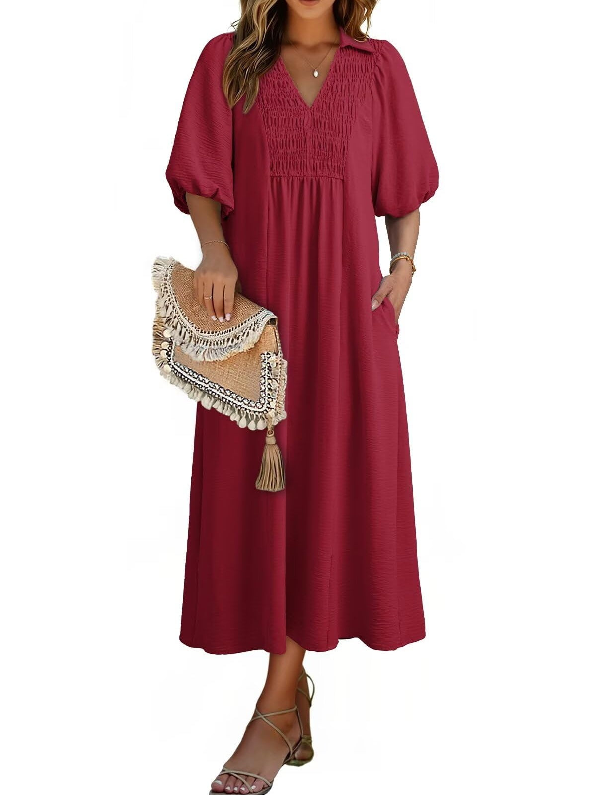 Women's Summer Flowy A-Line Maxi Dress