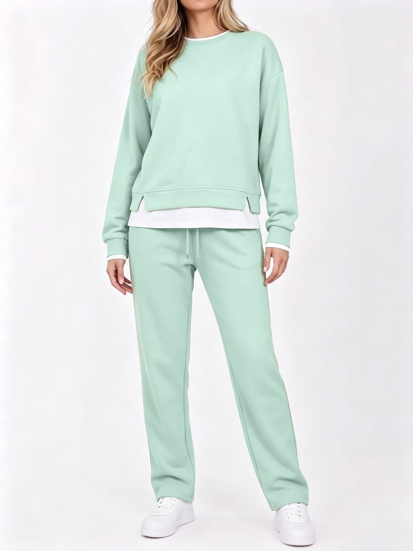 Women's Fake Two‑Piece Sweatshirt Set