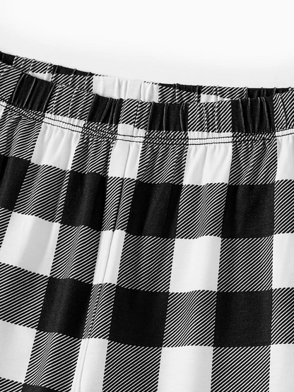 🌲🎁Family Christmas  Long-sleeve Black White Letters Pajamas