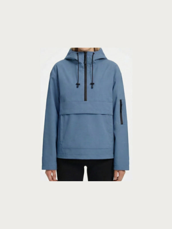 2026 Fleece-lined Waterproof Raincoat Hoodie With Kangaroo Pocket