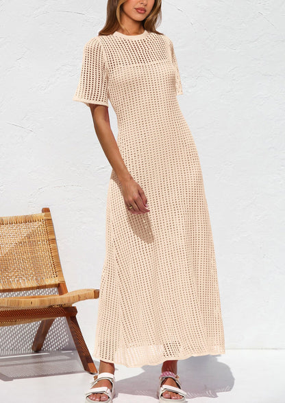 Women's Hollow Cover Up and Slip Dress Two-Piece Dress