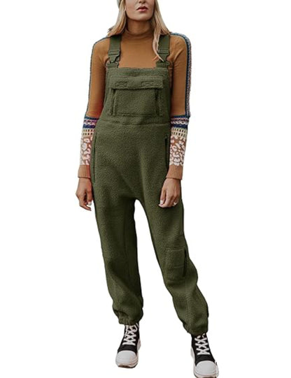 Women's Fleece Warm Overalls Loose Casual Jumpsuits (Buy 2 Free Shipping)