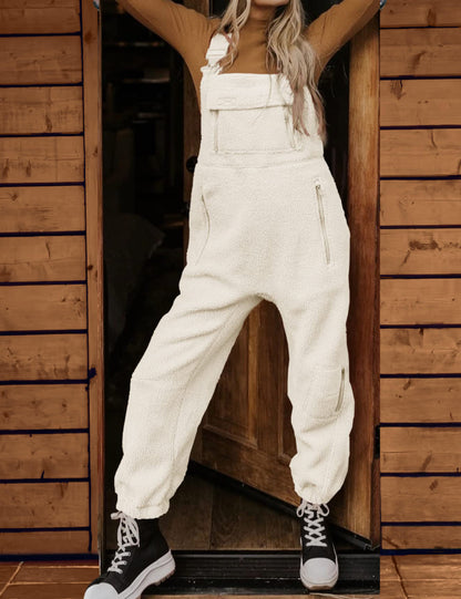 Women's Fleece Warm Overalls Loose Casual Jumpsuits (Buy 2 Free Shipping)