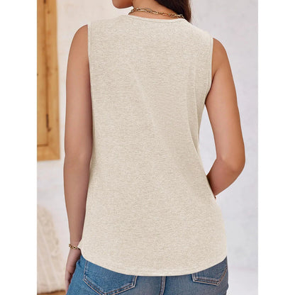 Women Loose Fit Sleeveless Basic V Neck Tank Tops