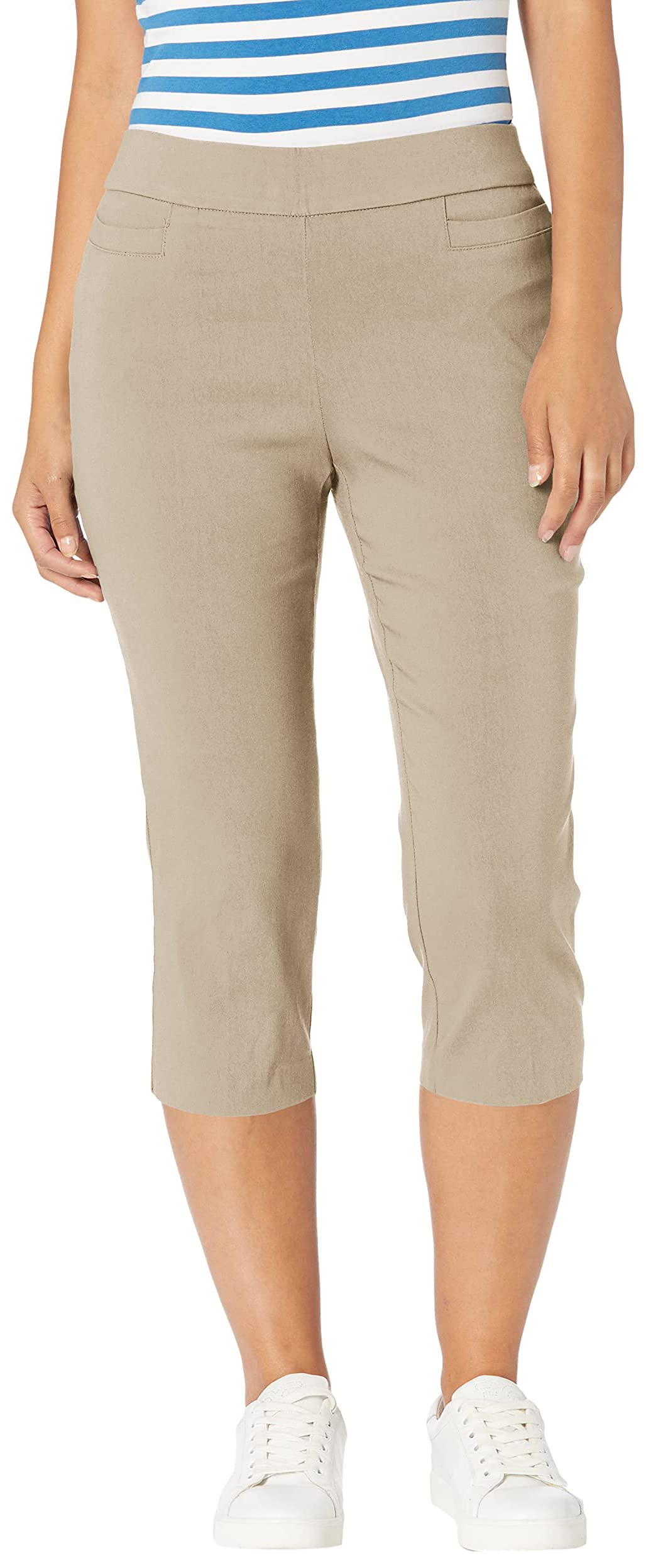 Women's High Waist Pull on Capri L Pocket