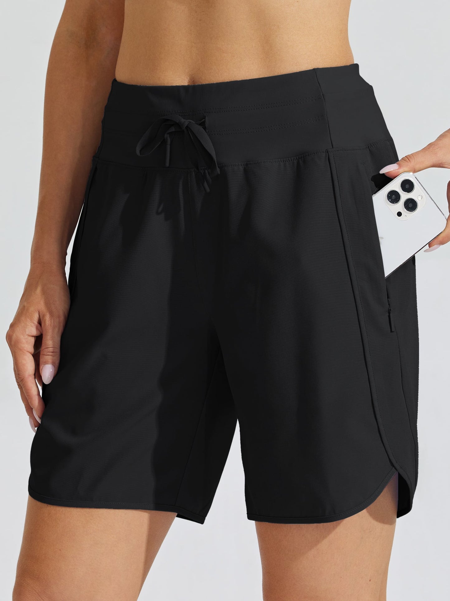 Women's Active 7 Inseam Athletic Long Running High Wasistband Shorts