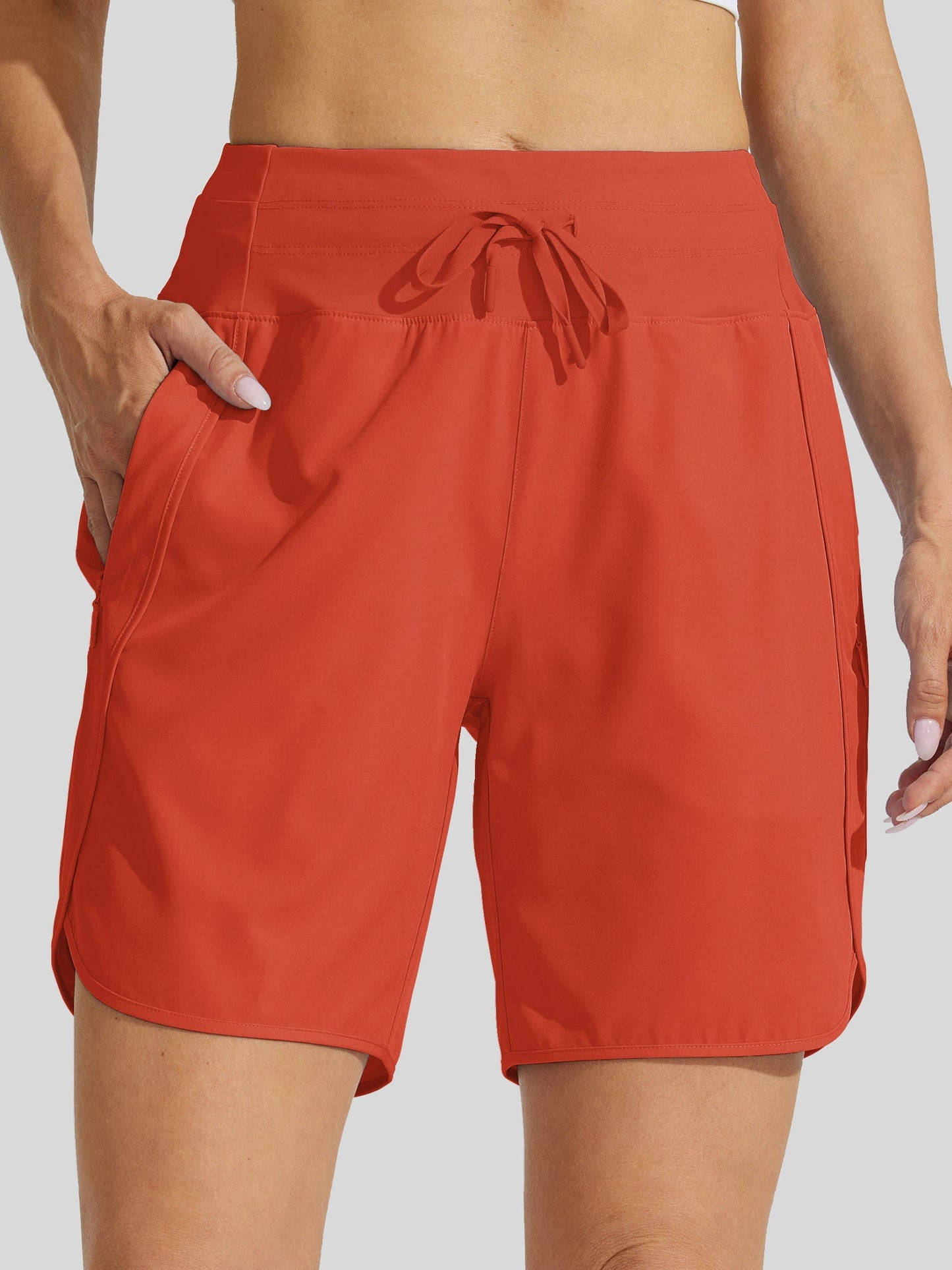 Women's Active 7 Inseam Athletic Long Running High Wasistband Shorts