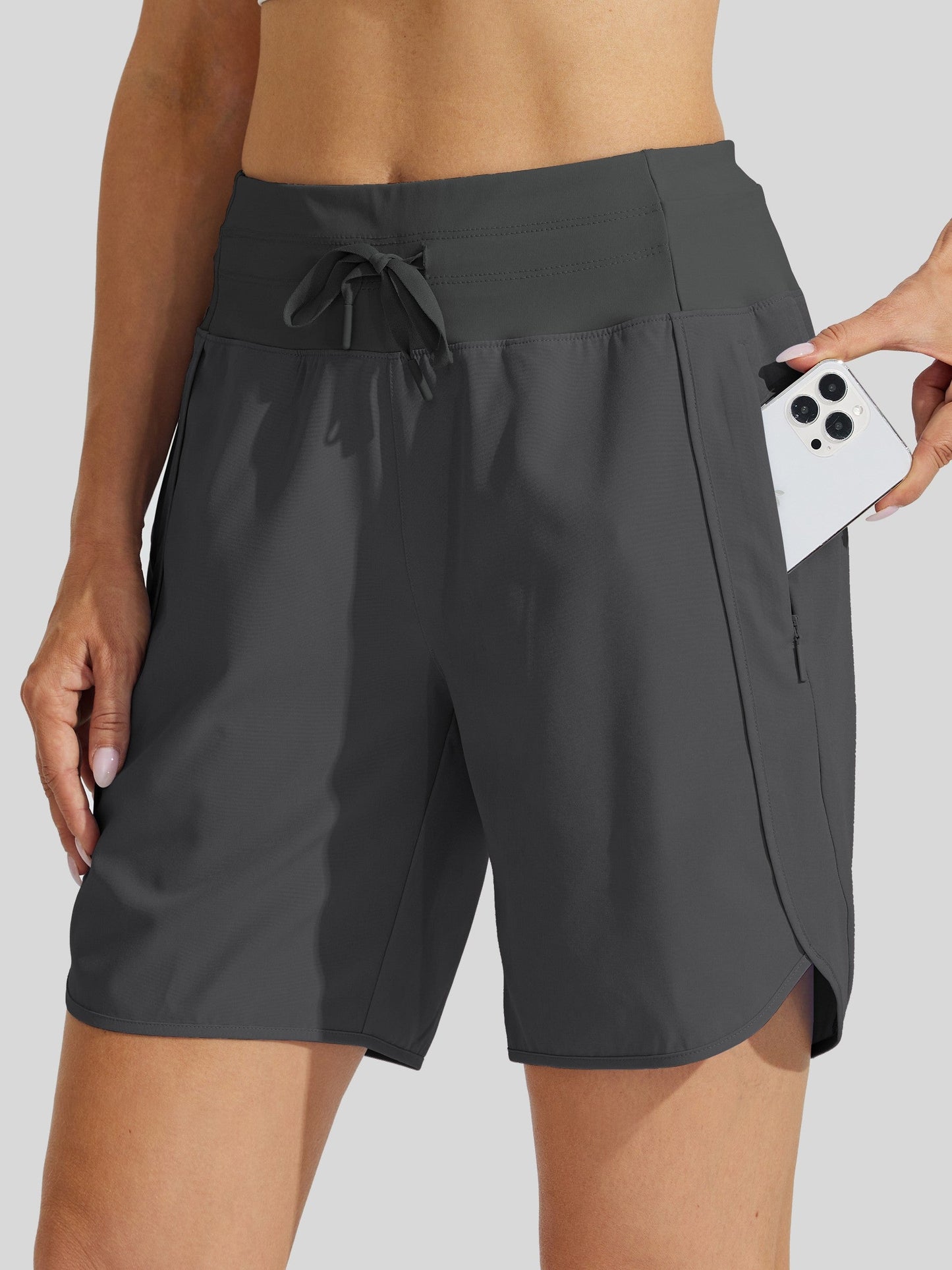 Women's Active 7 Inseam Athletic Long Running High Wasistband Shorts