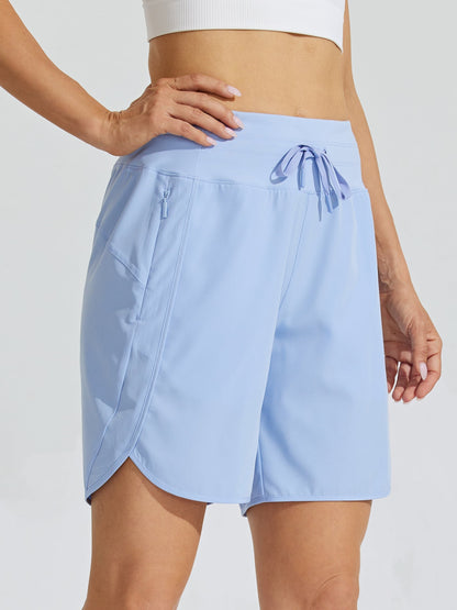 Women's Active 7 Inseam Athletic Long Running High Wasistband Shorts
