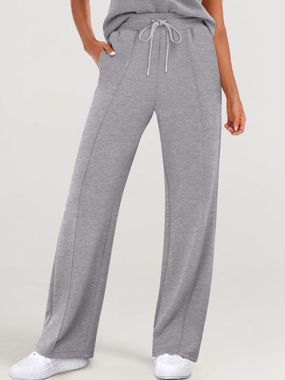 Women's Sleeveless Sweatsuits Matching Wide Leg Tracksuits Lounge Sets