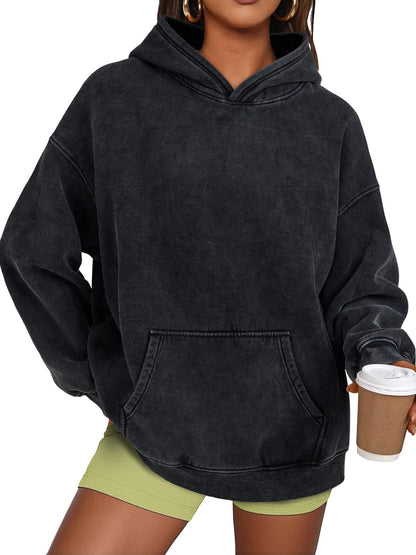 Unisex Casual Oversized Acid Wash Tops Hoodie Pullover(Buy 2 Free Shipping)