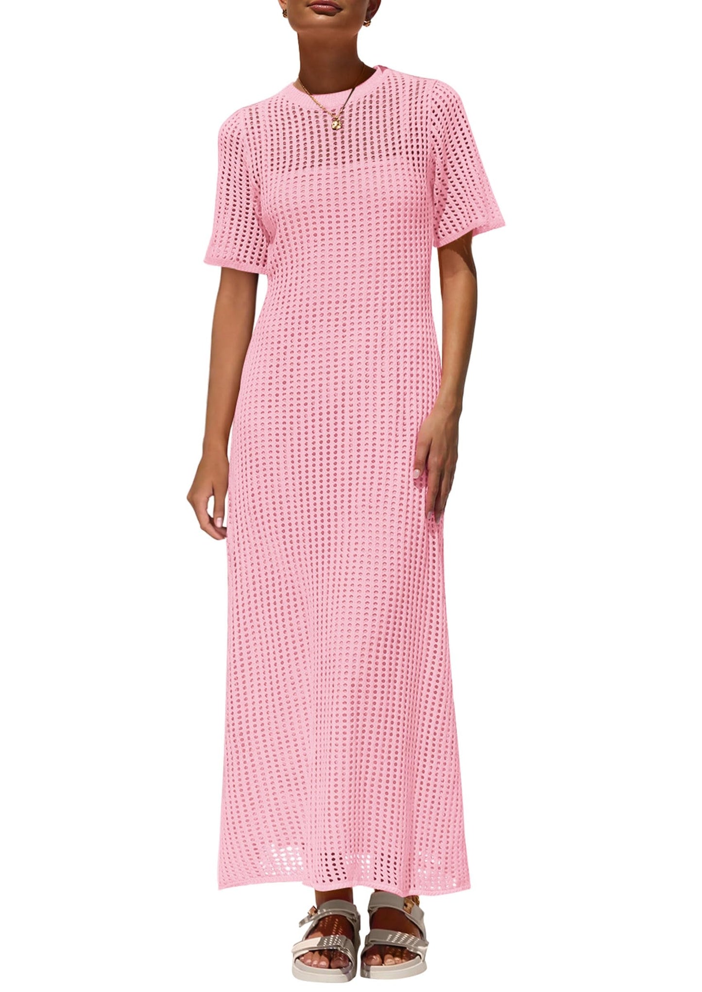 Women's Hollow Cover Up and Slip Dress Two-Piece Dress