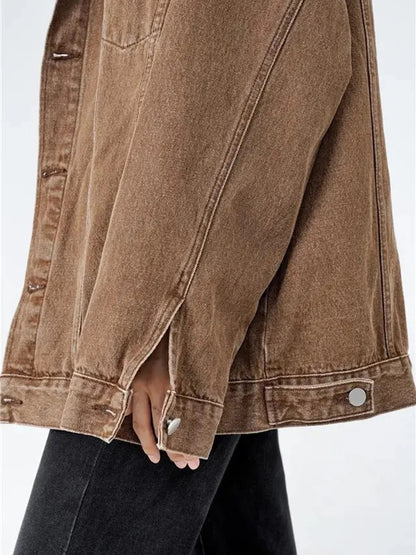 Women's Casual Trendy Button Denim Jacket with Pockets