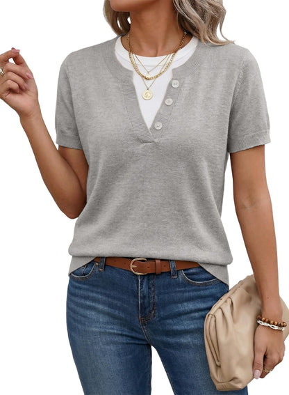 Women's Casual Short Sleeve Knitwear Top