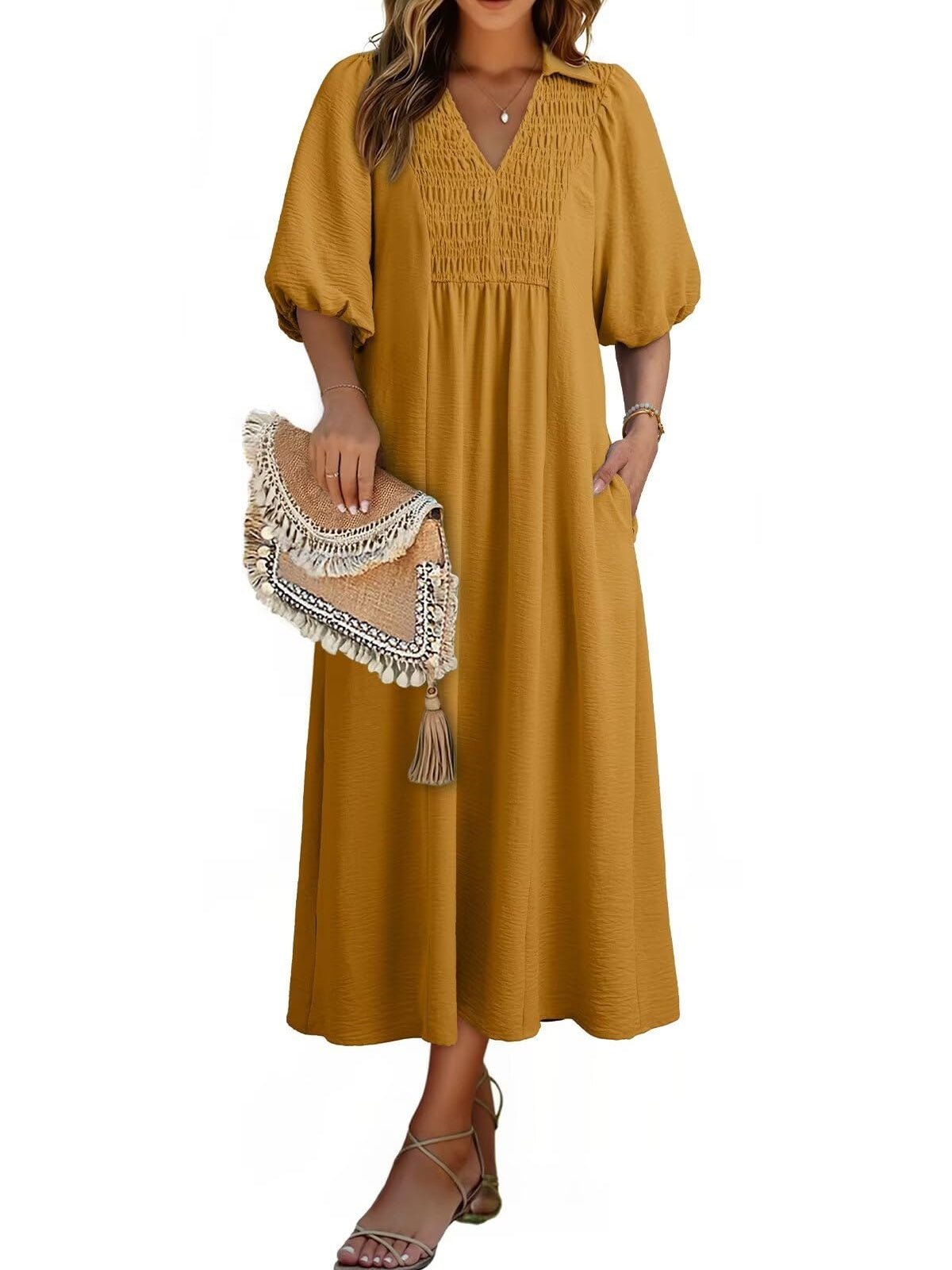 Women's Summer Flowy A-Line Maxi Dress