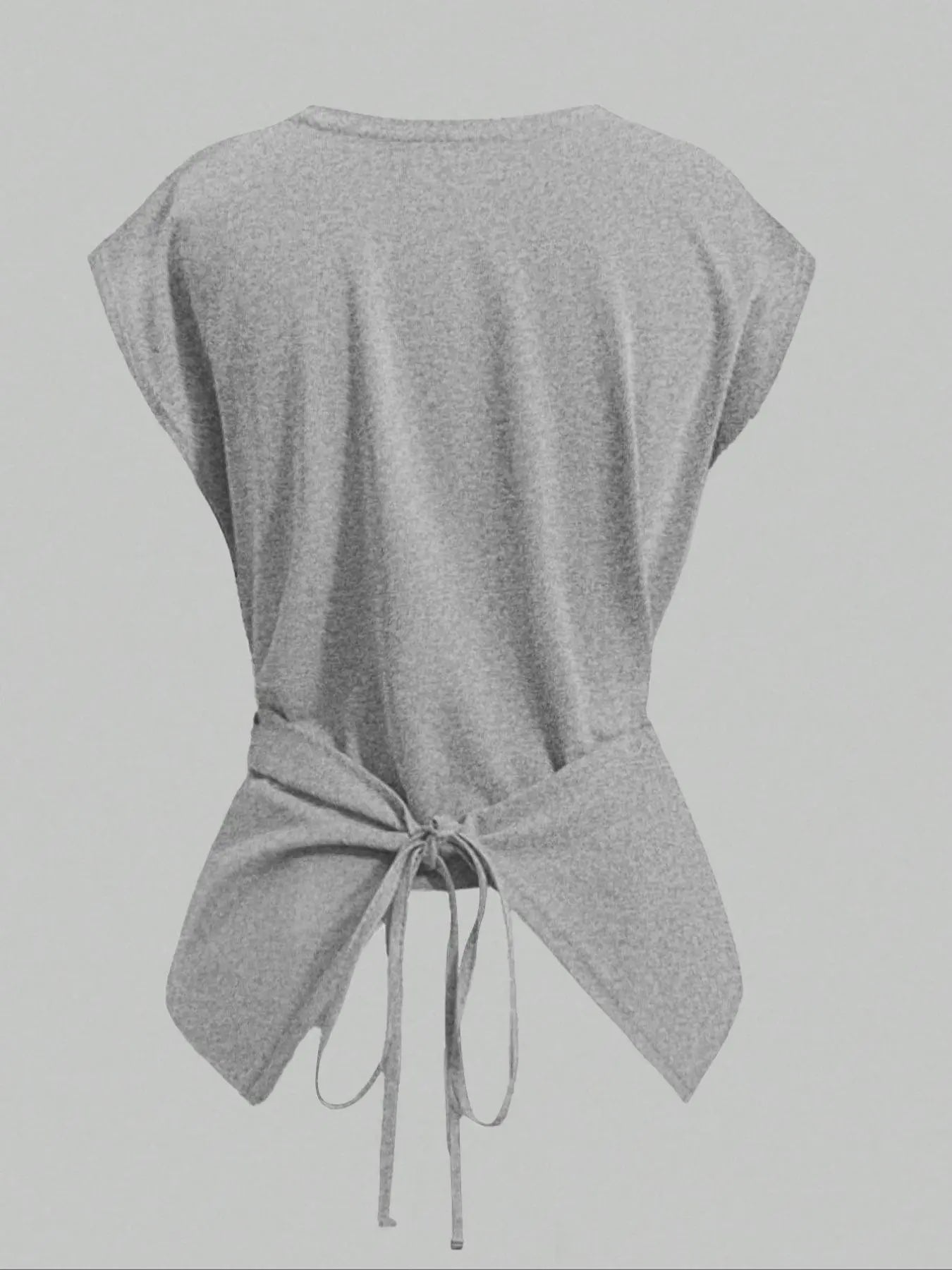 Women's Cap Sleeve Tie Back Cinched Waist Wrap Top