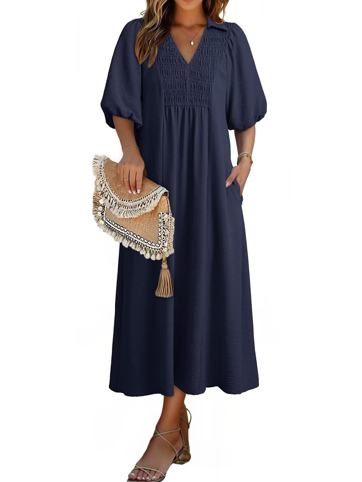 Women's Summer Flowy A-Line Maxi Dress