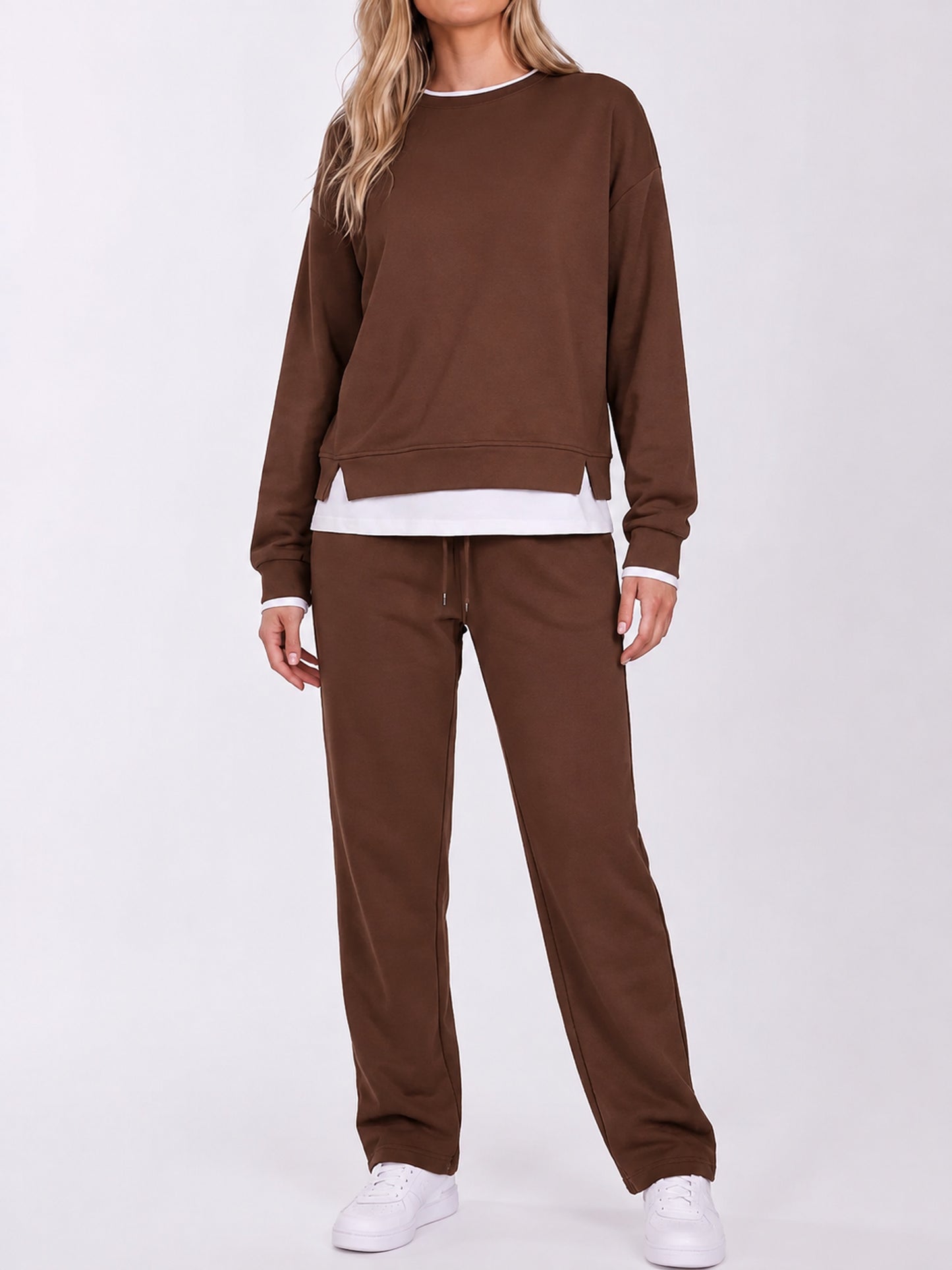 Women's Fake Two‑Piece Sweatshirt Set