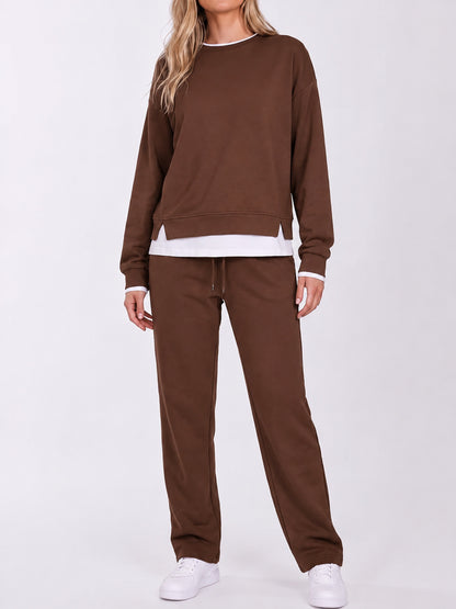 Women's Fake Two‑Piece Sweatshirt Set