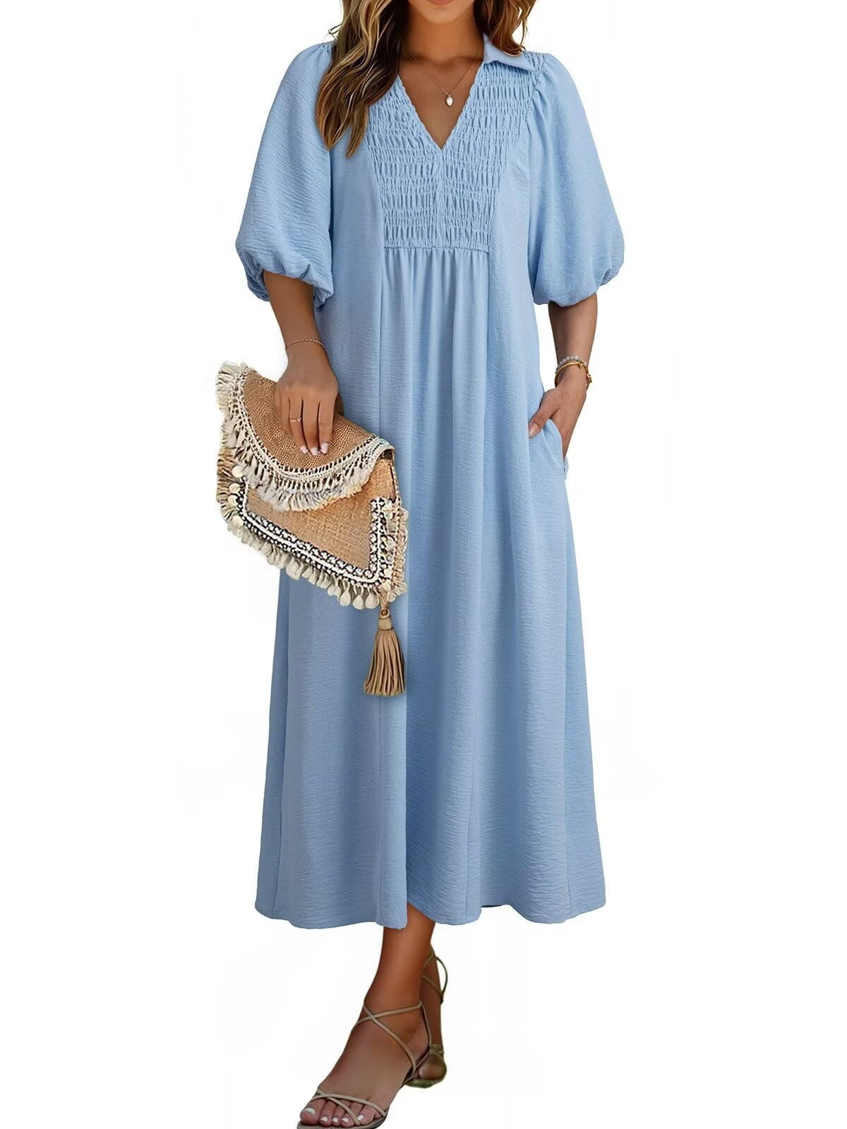 Women's Summer Flowy A-Line Maxi Dress