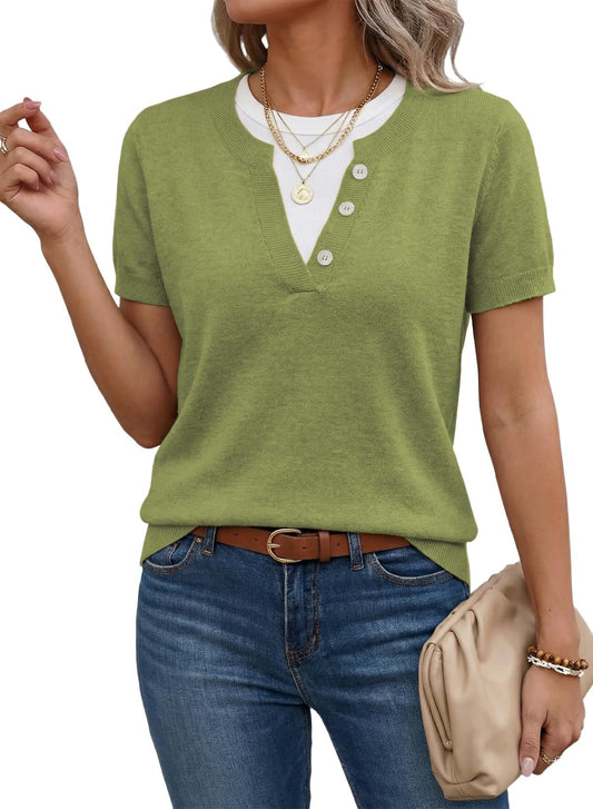 Women's Casual Short Sleeve Knitwear Top