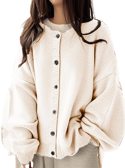 Women's Oversized Cardigan Casual Long Sleeve Button Down Knit Sweater