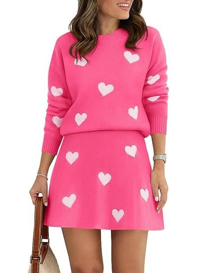 Women's Skirt 2 Piece Long Sleeve Crewneck Sweaters