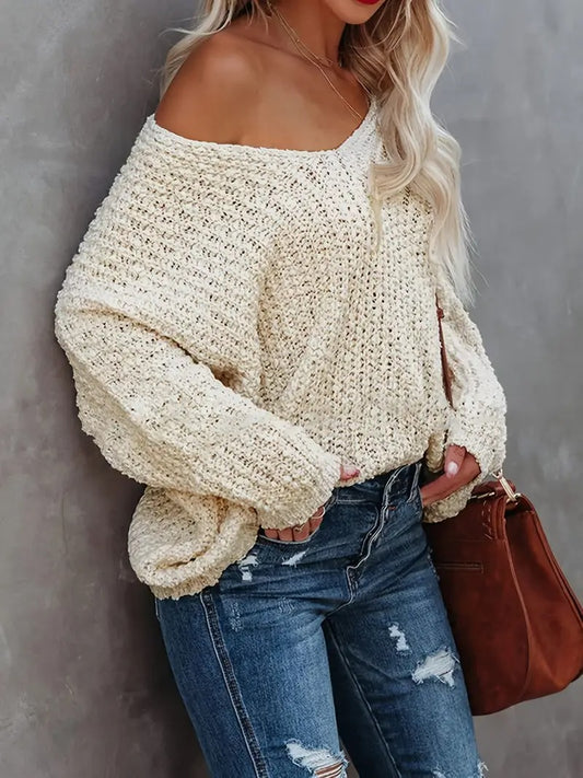 Women's Off-the-Shoulder Sweater Loose Lightweight Pullover Top(BUY 2 FREE SHIPPING)