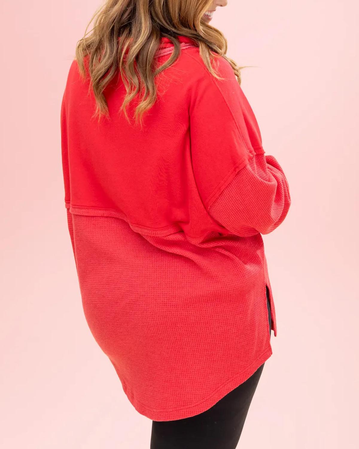 Women's Quarter Zip Pullover Slit Long Sleeve Top(BUY 2 FREE SHIPPING)