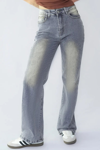 Women's High-Waisted Multi-Pocket Denim Wide Leg Jeans(BUY 2 FREE SHIPPING)