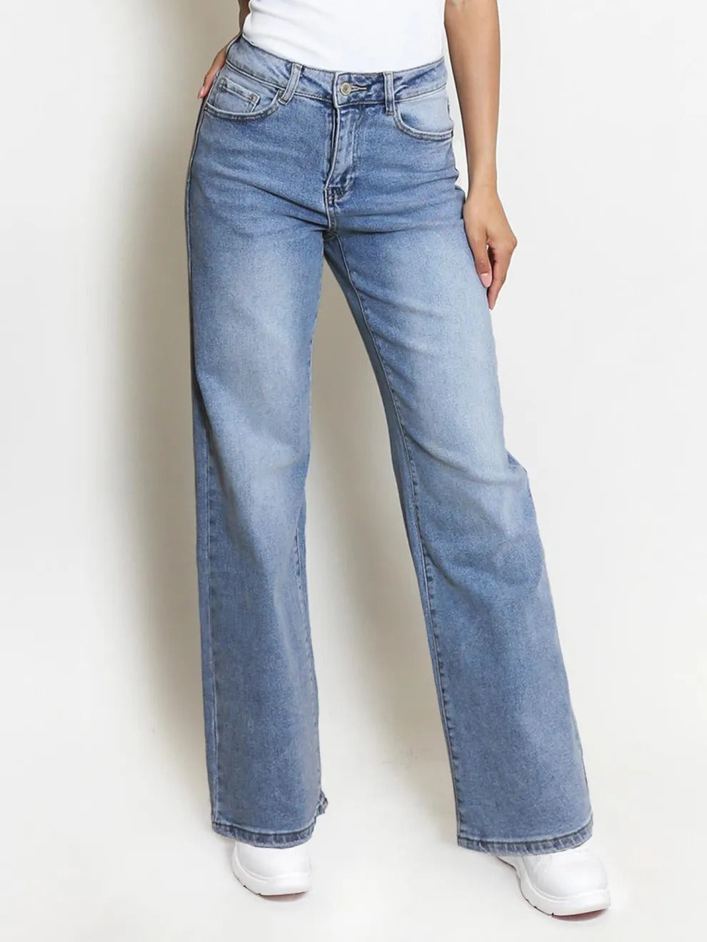 Women's High-Waisted Multi-Pocket Denim Wide Leg Jeans(BUY 2 FREE SHIPPING)