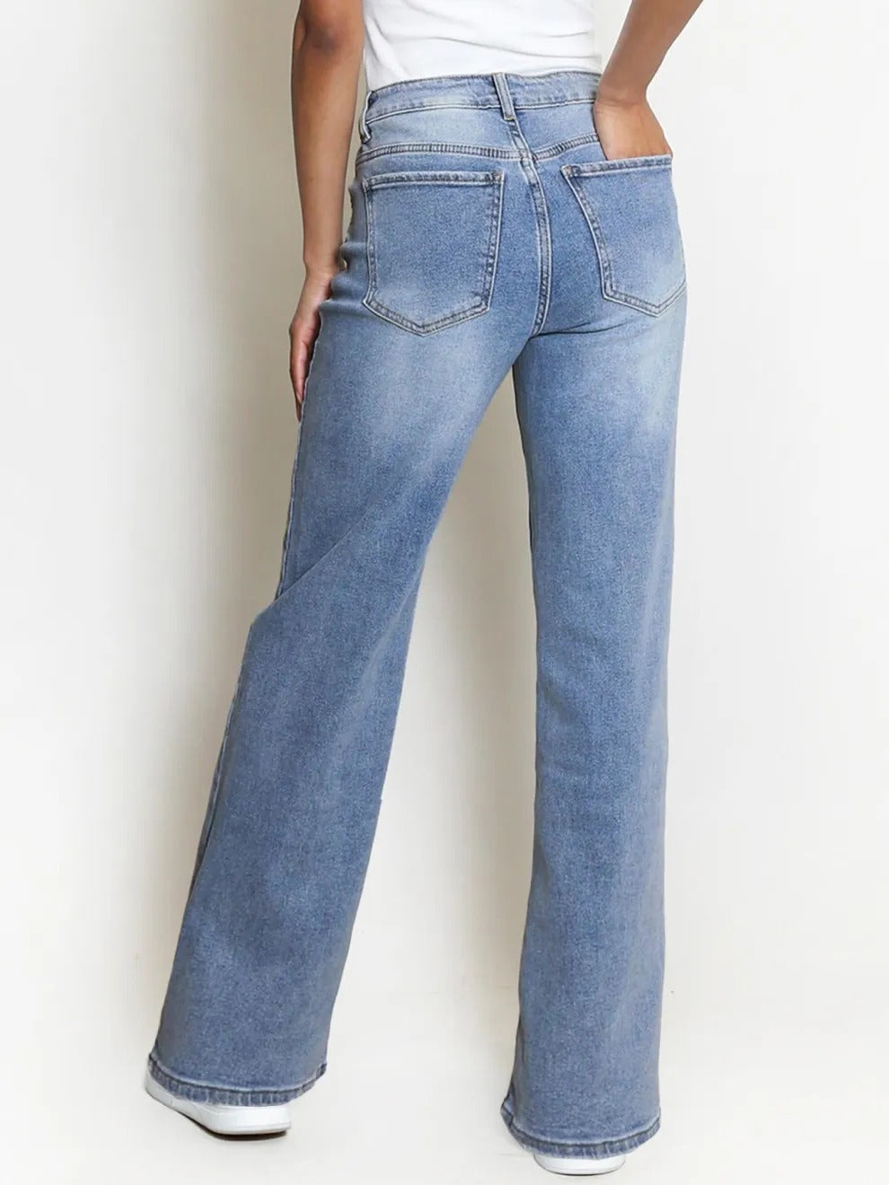 Women's High-Waisted Multi-Pocket Denim Wide Leg Jeans(BUY 2 FREE SHIPPING)
