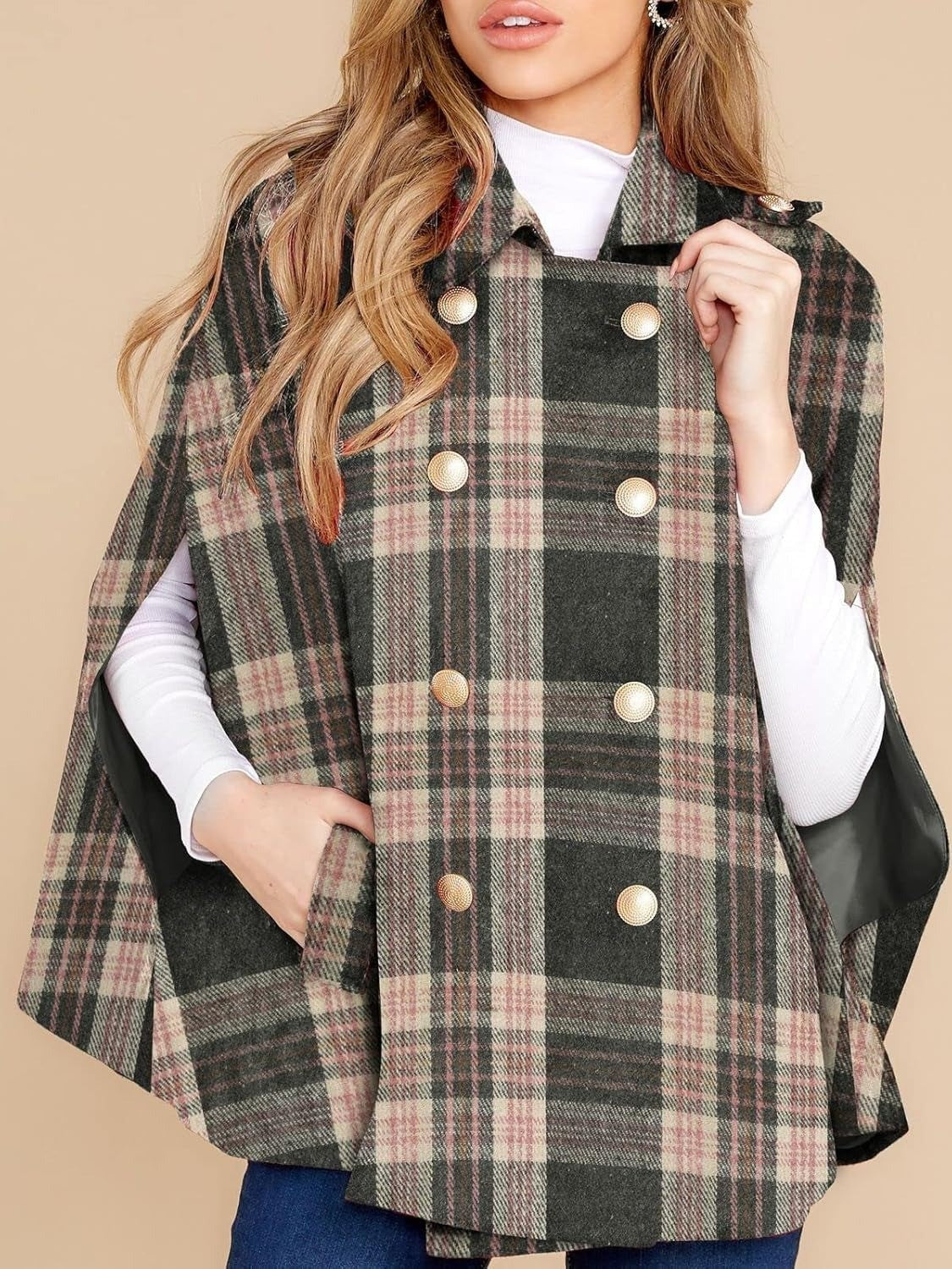 Women's Plaid Winter Cape Coat(Buy 2 Free Shipping)
