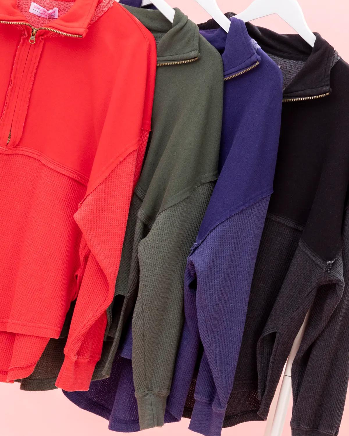 Women's Quarter Zip Pullover Slit Long Sleeve Top(BUY 2 FREE SHIPPING)