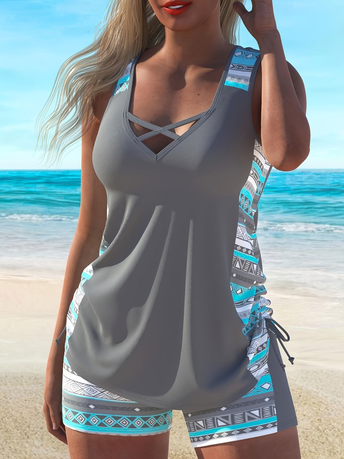 HOT SALE🔥Women's Swimsuit Comfortable Printed Two-Piece Vest Style