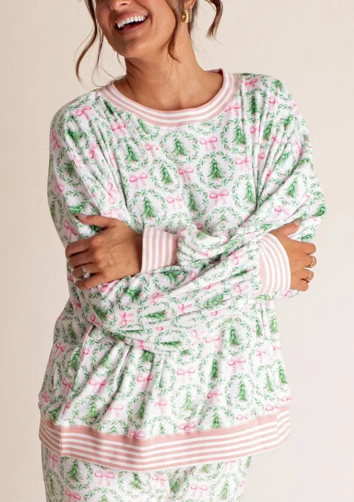 Christmas Trees and Bows Pajama Set (Buy 2 Free Shipping)