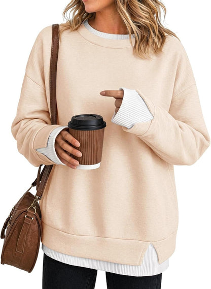 Hot Sale🔥 Women's Fake Two Piece Layered Sweatshirt Patchwork Oversized Pullover Top