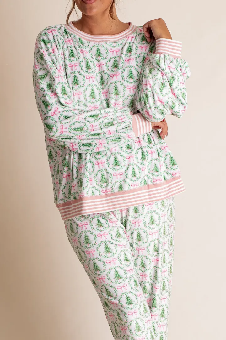 Christmas Trees and Bows Pajama Set (Buy 2 Free Shipping)