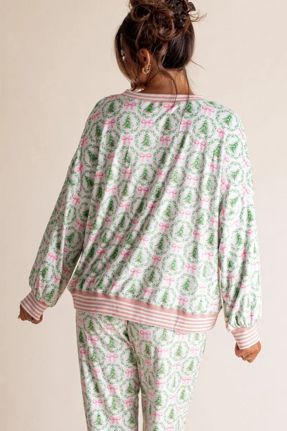 Christmas Trees and Bows Pajama Set (Buy 2 Free Shipping)