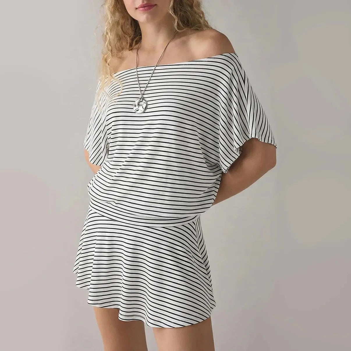 Women's Draped Off-The-Shoulder Mini Dress