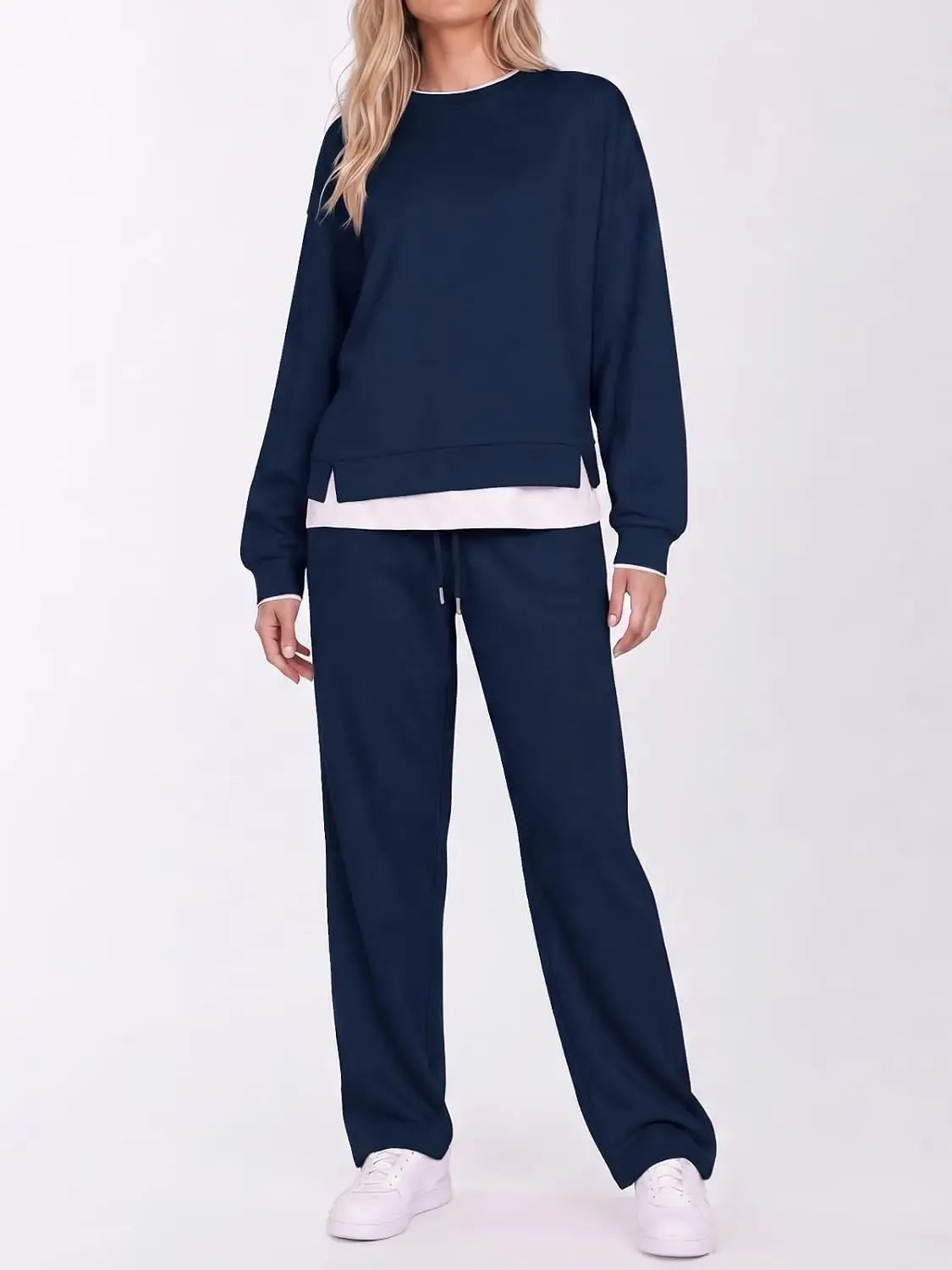 Women's Fake Two‑Piece Sweatshirt Set