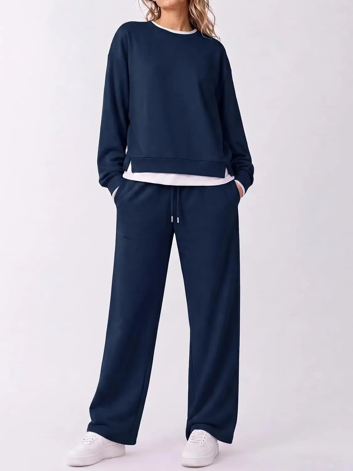 Women's Fake Two‑Piece Sweatshirt Set