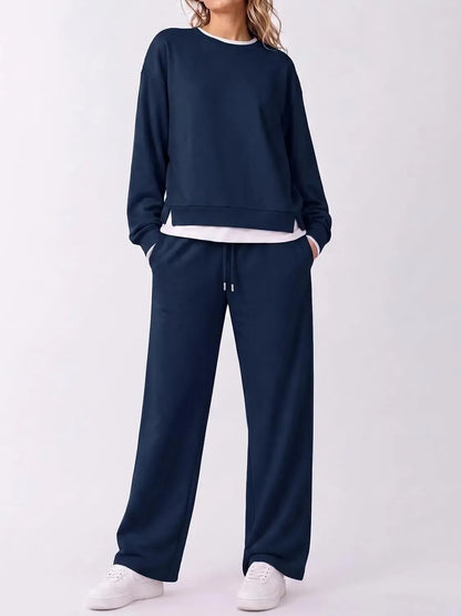 Women's Fake Two‑Piece Sweatshirt Set