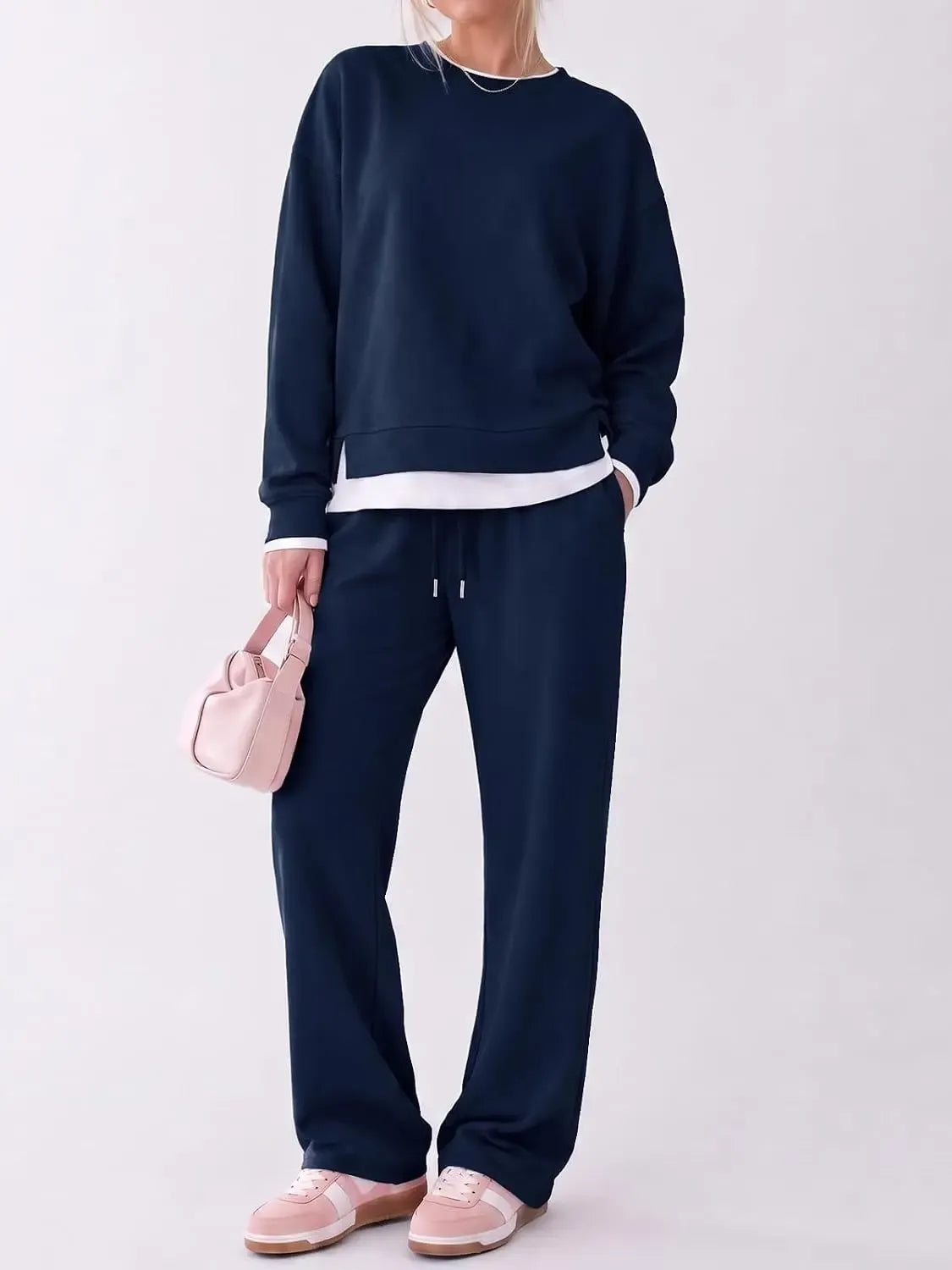 Women's Fake Two‑Piece Sweatshirt Set