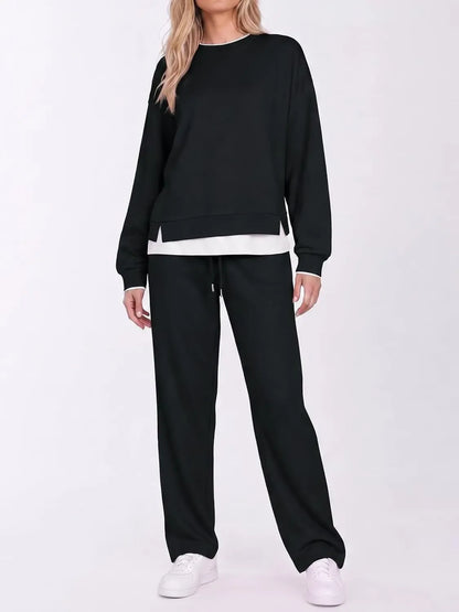 Women's Fake Two‑Piece Sweatshirt Set